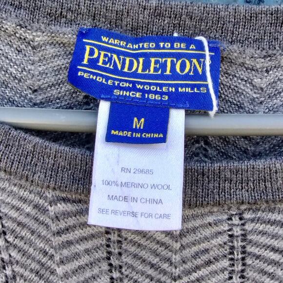 Pendleton Mission Stripe 100% Merino Wool Short Sleeves Knit Sweater Dress M - Picture 2 of 13